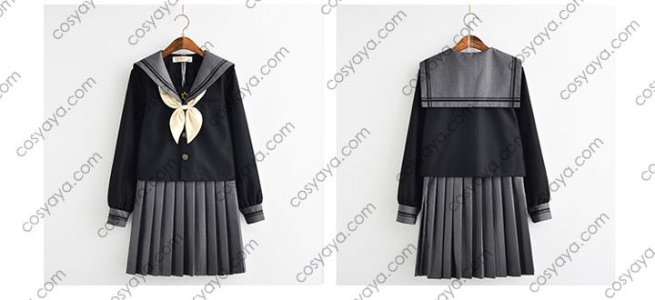 黒セーラー服 関西襟 二本襟 かっこ可愛い Jk制服衣装 安価通販 送料無料 大きいサイズ