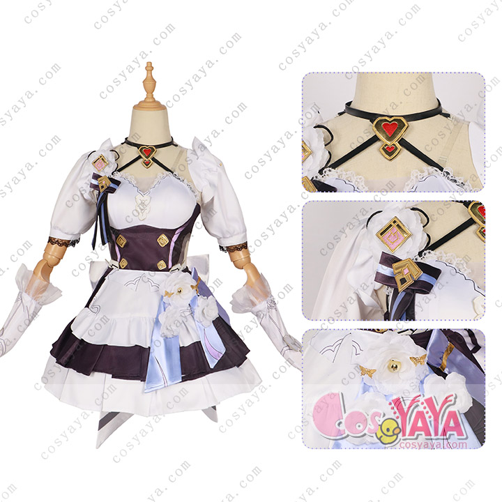 エリシア コスプレ メイド ドレス ゲーム Honkai Impact 3rd: エリシア メイド コスチューム ミス ピンク エルフ ドレス コスプレ衣装