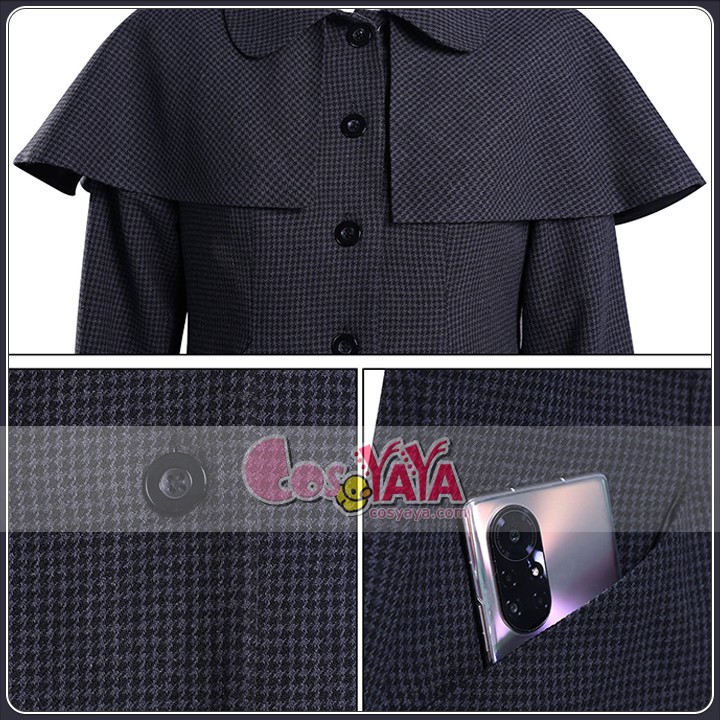 ウェンズデー風 ブラックコート レディース