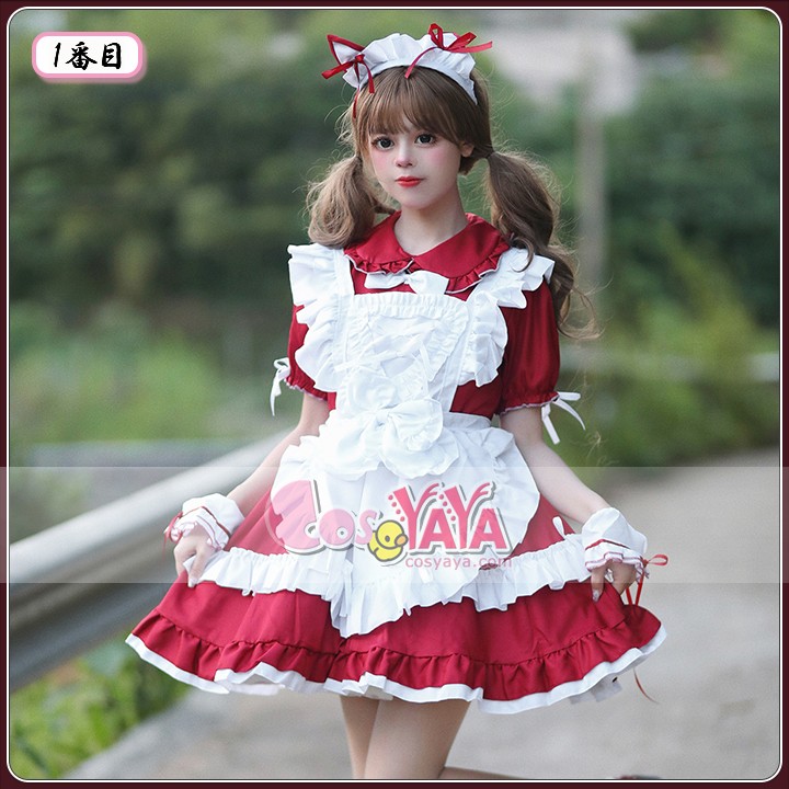 日系メイド服 豪華デザイン コスプレ