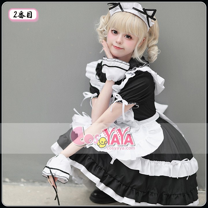 レース使い ふんわりスカート メイド服