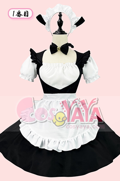 猫耳黒メイド服