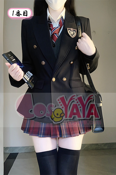 JK制服 ブラック ブレザー セット 学院風 ウエストシェイプ 制服 コスチューム 学生風 スーツ
