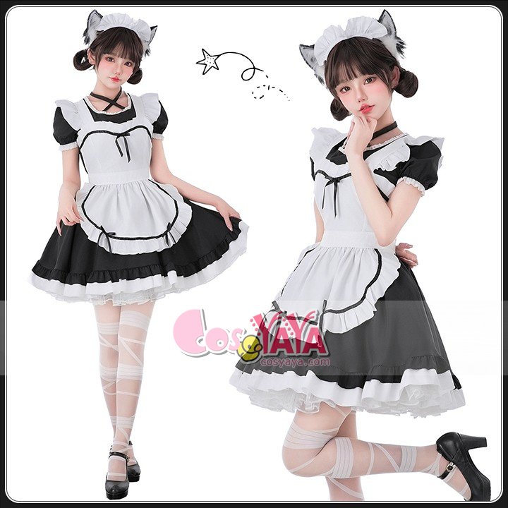 白黒メイド服