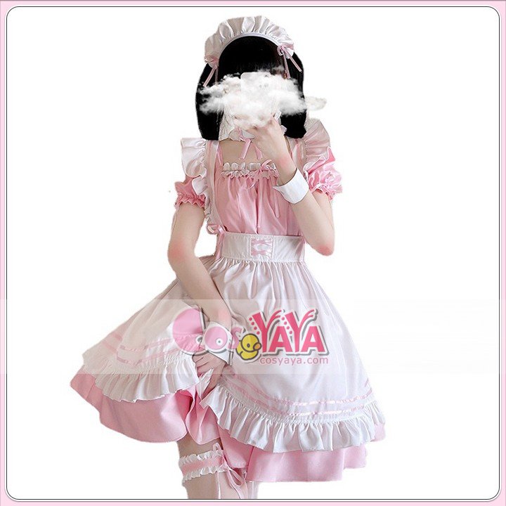ピンク メイドコスプレ